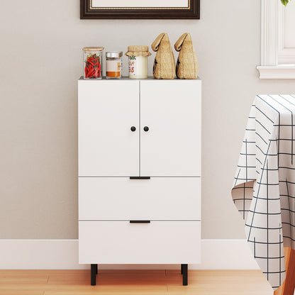 Sideboard Buffet Cabinet 2-Door Serving Cupboard with Drawers, White Sideboards Cabinets & Buffets at Gallery Canada