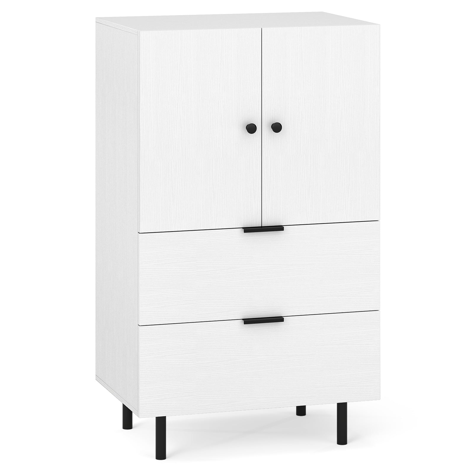Sideboard Buffet Cabinet 2-Door Serving Cupboard with Drawers, White Sideboards Cabinets & Buffets White at Gallery Canada
