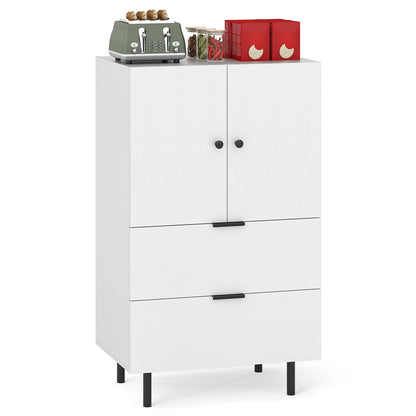 Sideboard Buffet Cabinet 2-Door Serving Cupboard with Drawers, White Sideboards Cabinets & Buffets at Gallery Canada
