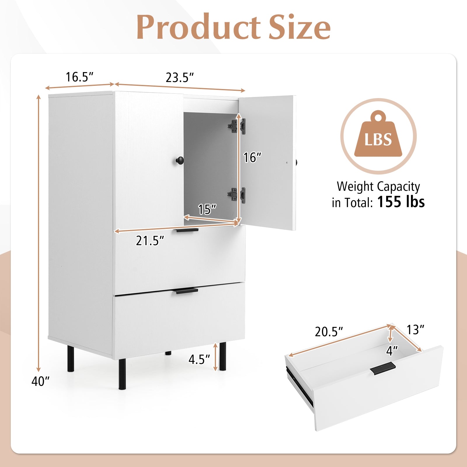 Sideboard Buffet Cabinet 2-Door Serving Cupboard with Drawers, White Sideboards Cabinets & Buffets at Gallery Canada