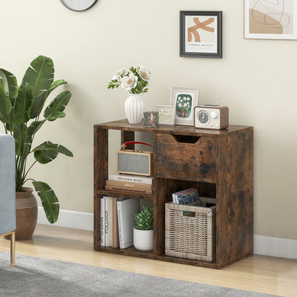 3-Cube Bookcase, 2-Tier Wooden Storage Shelf, Brown Bookcases at Gallery Canada