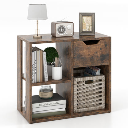 3-Cube Bookcase, 2-Tier Wooden Storage Shelf, Brown Bookcases at Gallery Canada