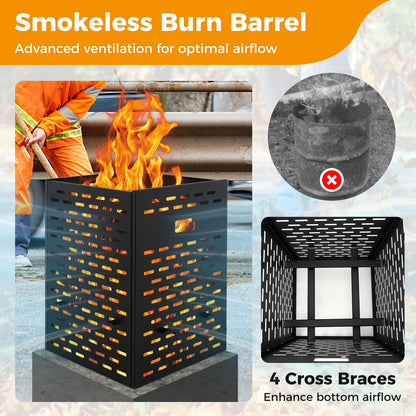 30 Inches Ultra Thick Burn Barrel, Venting Patterns, 4 Cross Braces Fireplace Tools at Gallery Canada