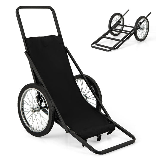 550 LBS Folding Deer Game Cart, Polyester Liner, Hunting, Black Garages Black at Gallery Canada
