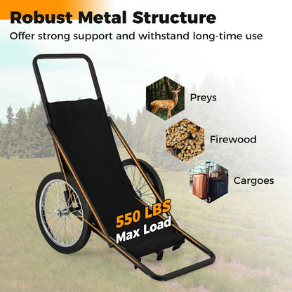 550 LBS Folding Deer Game Cart, Polyester Liner, Hunting, Black Garages at Gallery Canada