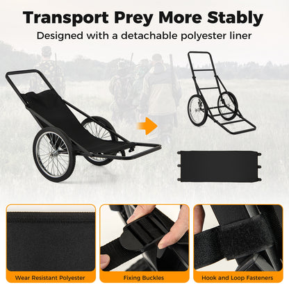 550 LBS Folding Deer Game Cart, Polyester Liner, Hunting, Black Garages at Gallery Canada