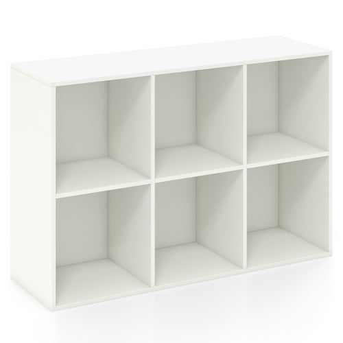 Modern 6-Cube Bookcase with Anti-tipping Kits for Bedroom Living Room, White