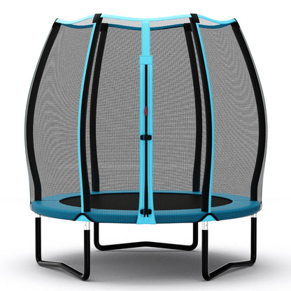 55 Inch Kids Trampoline With Safety Enclosure Net, Blue