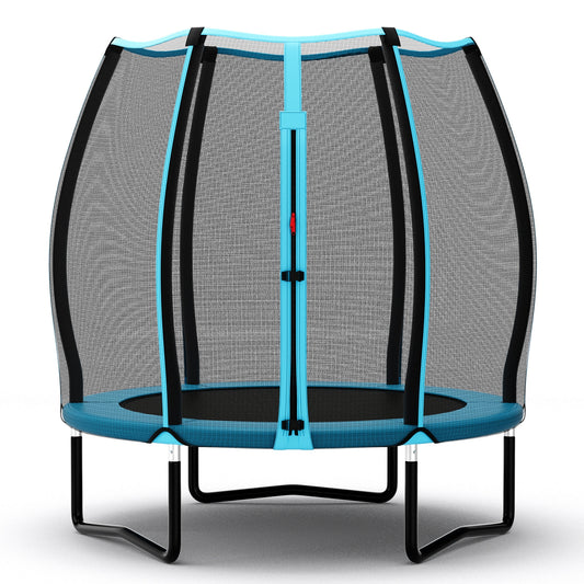 55 Inch Kids Trampoline With Safety Enclosure Net, Blue Trampolines Blue at Gallery Canada