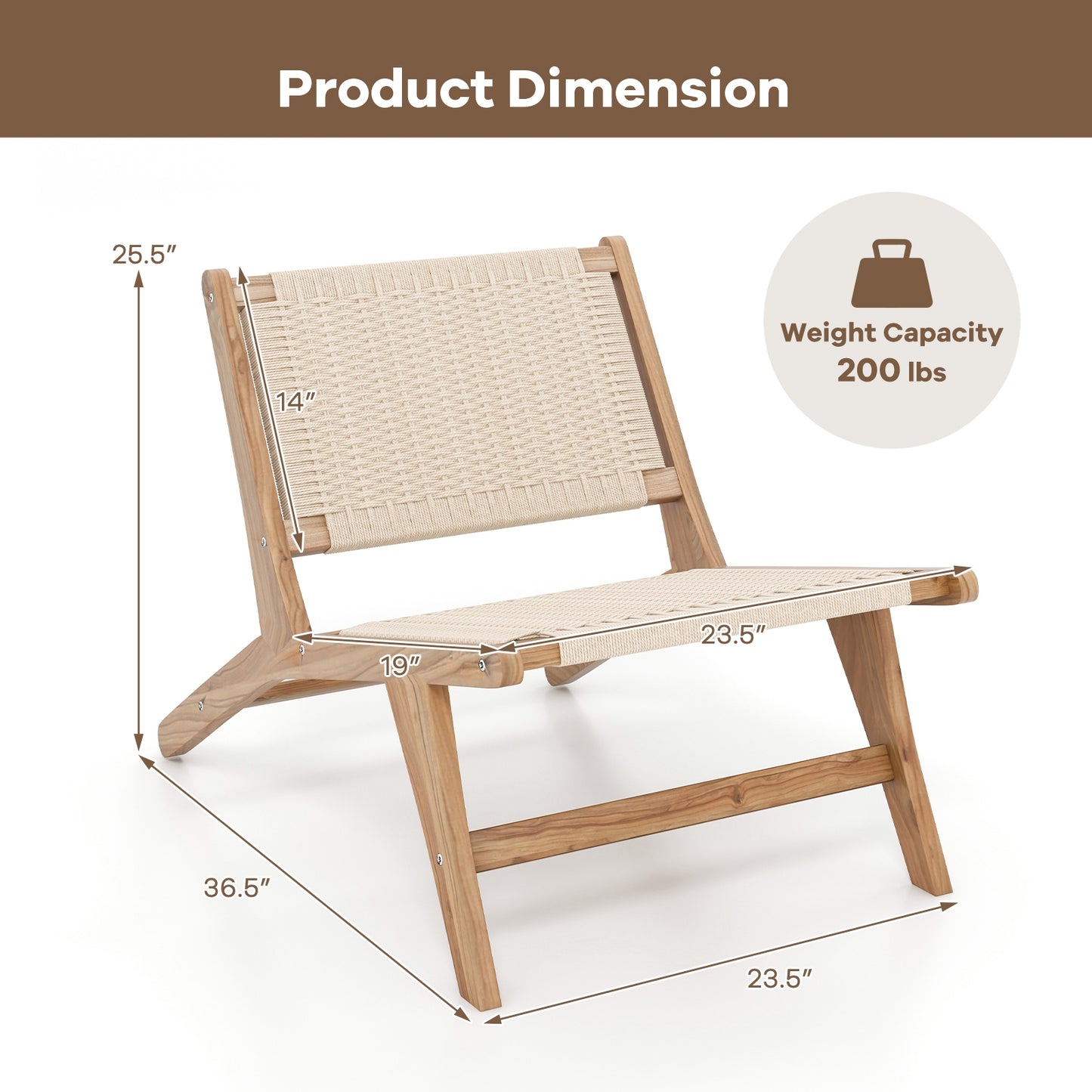 Mid Century Modern Accent Chair Farmhouse Braided Rope Chair with Ottoman Patio Dining Chairs at Gallery Canada