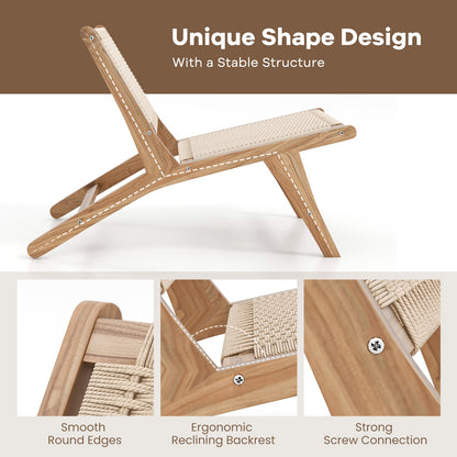 Mid Century Modern Accent Chair Farmhouse Braided Rope Chair with Ottoman Patio Dining Chairs at Gallery Canada