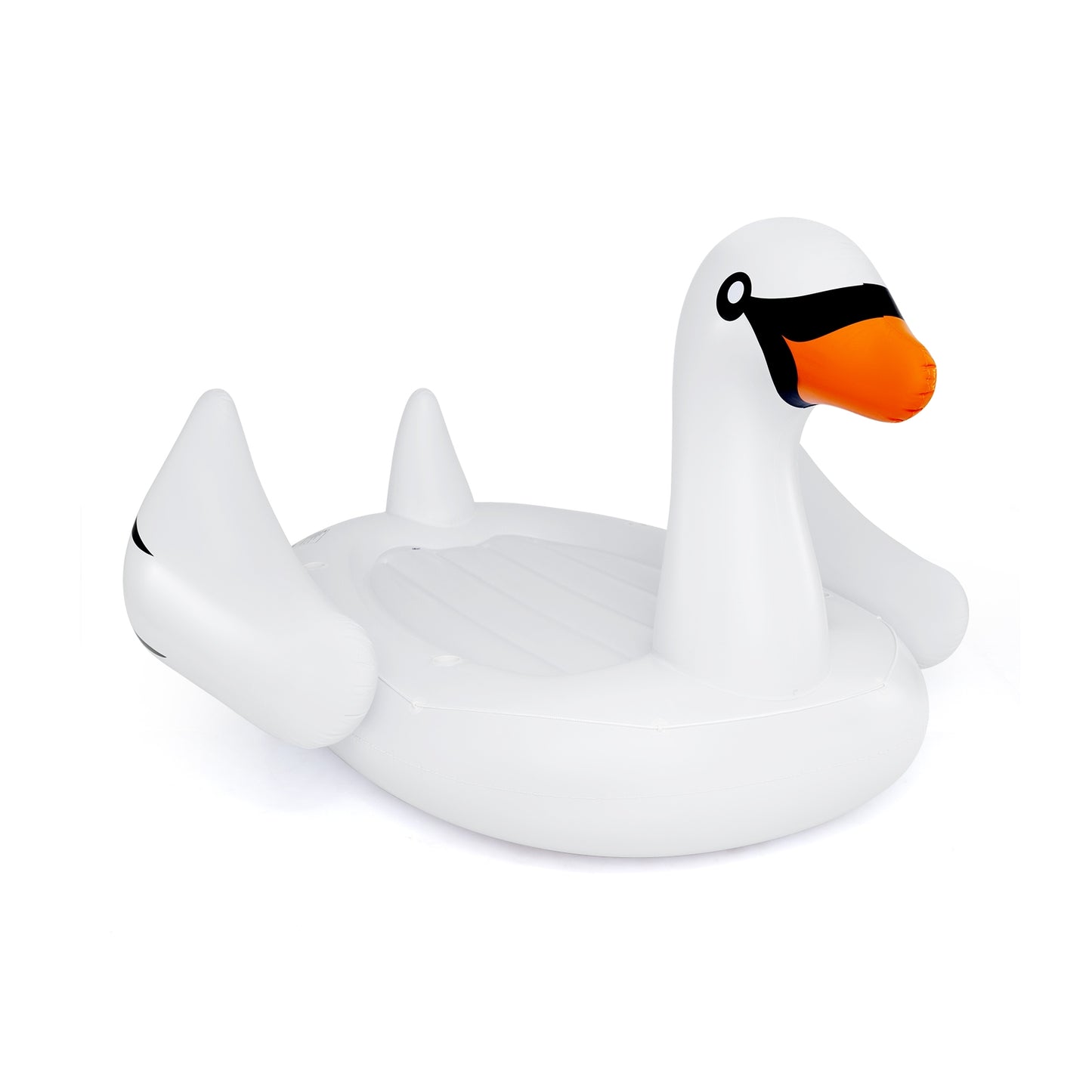 Île flottante cygne gonflable, flotteur de piscine pour 4 personnes, blanc