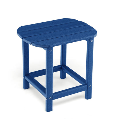 18 Inch Weather Resistant Side Table for Garden Yard Patio, Navy Patio Coffee Tables Navy at Gallery Canada