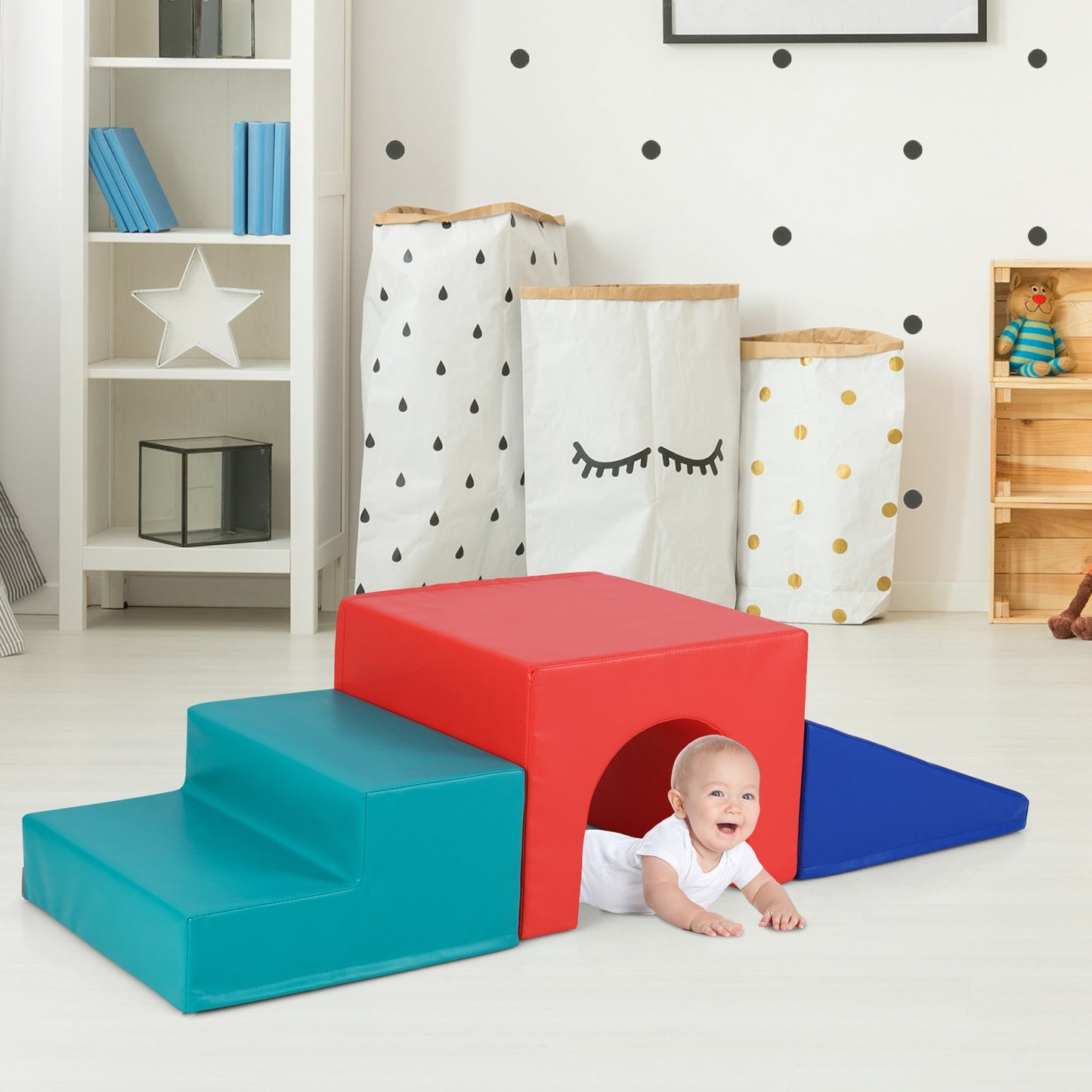 Climb and Crawl Foam Block Play Set for Infant Baby, Red Climbers & Slides at Gallery Canada