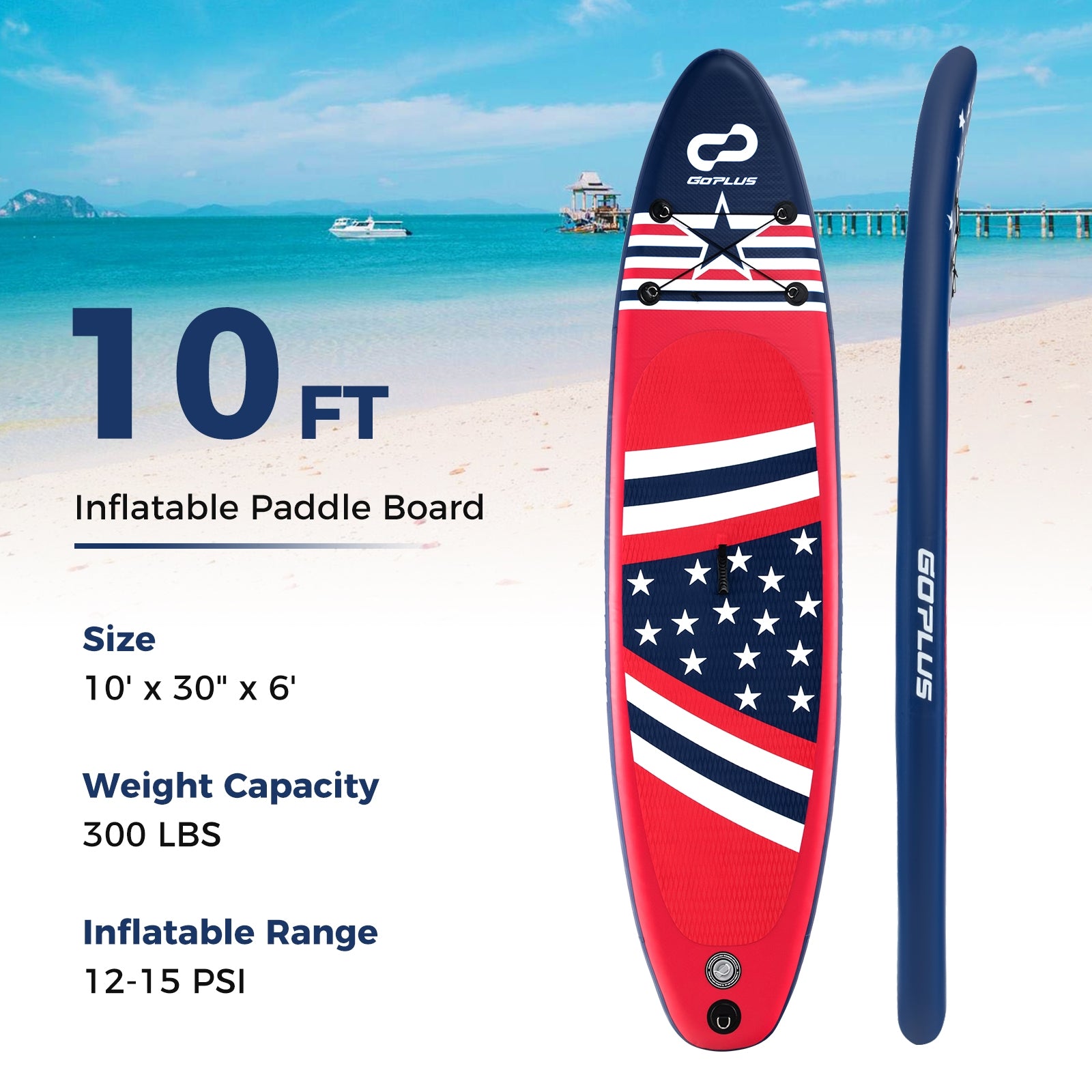Inflatable Paddle Board with Removable Fin and Backpack-B Surfing at Gallery Canada