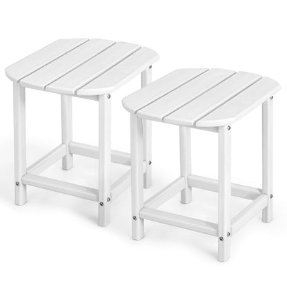 18 Inches Adirondack Outdoor Side Table, 2-Pieces, White Patio Coffee Tables at Gallery Canada