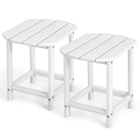 18 Inches Adirondack Outdoor Side Table, 2-Pieces, White Patio Coffee Tables White at Gallery Canada
