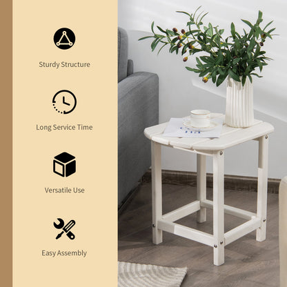 18 Inches Adirondack Outdoor Side Table, 2-Pieces, White Patio Coffee Tables at Gallery Canada