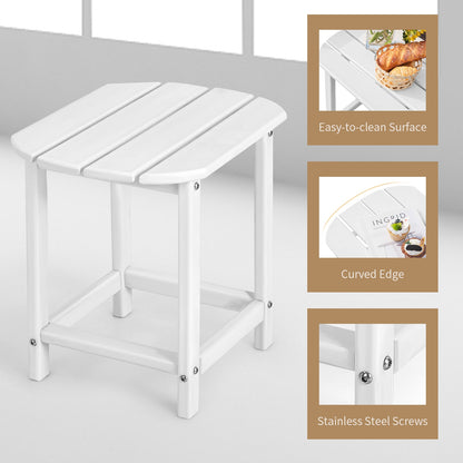 18 Inches Adirondack Outdoor Side Table, 2-Pieces, White Patio Coffee Tables at Gallery Canada