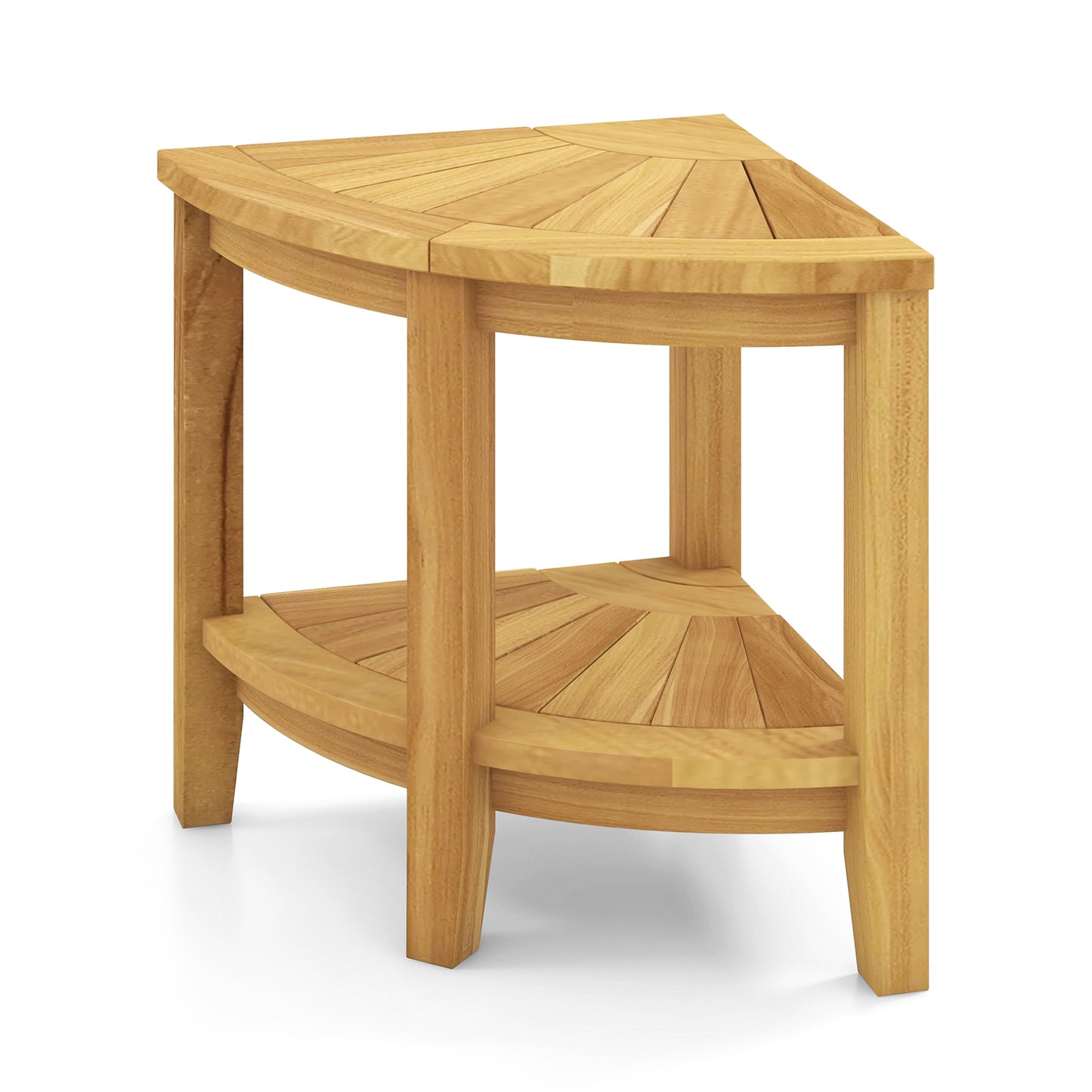 Teak Wood Shower Bench With Storage Shelf, Natural Bath Safety at Gallery Canada