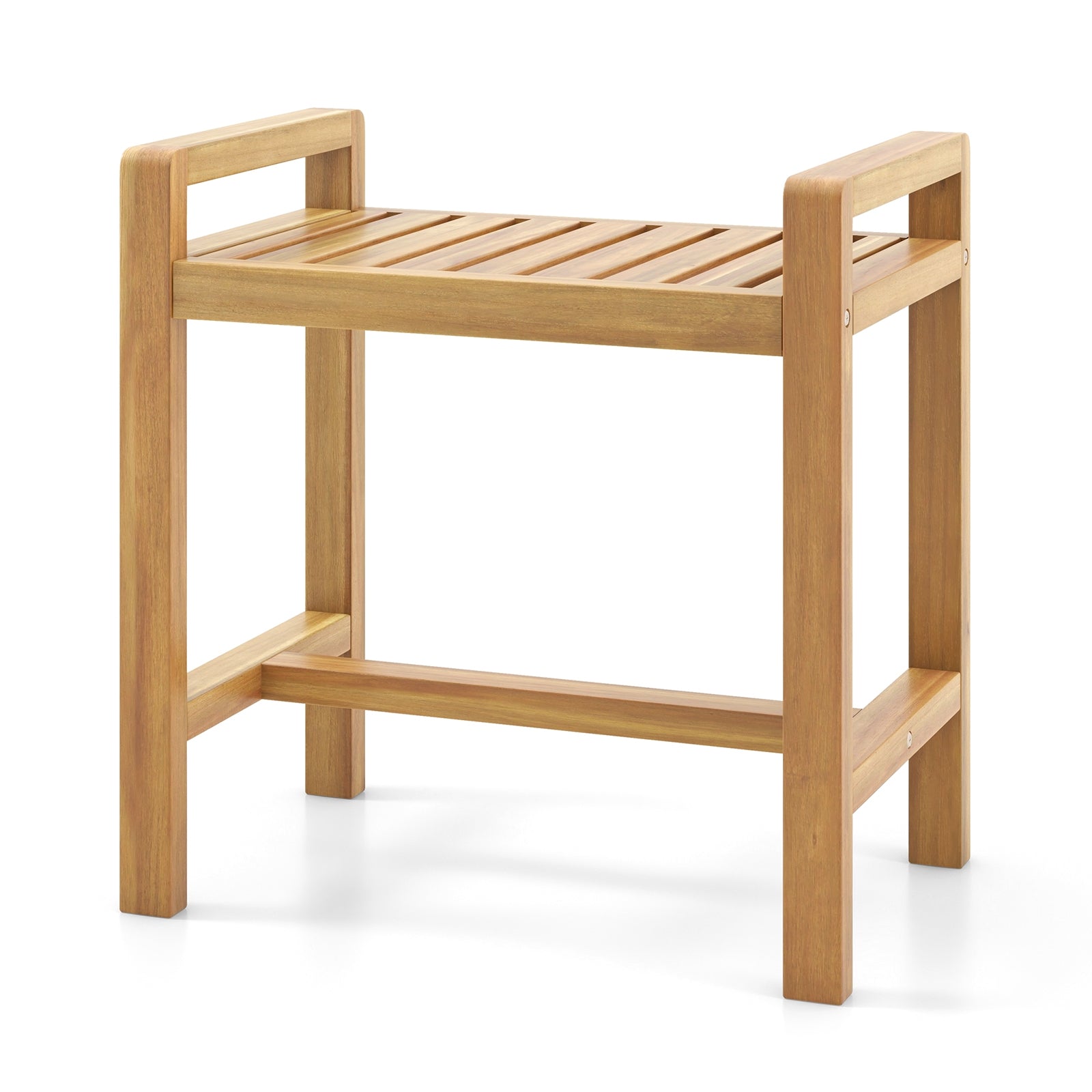 Teak Wood Shower Bench for Inside Shower Shaving Legs, Natural Bath Safety at Gallery Canada
