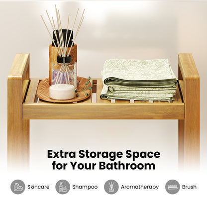 Teak Wood Shower Bench for Inside Shower Shaving Legs, Natural Bath Safety at Gallery Canada