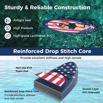 Inflatable Paddle Board with Removable Fin and Backpack-A Surfing at Gallery Canada