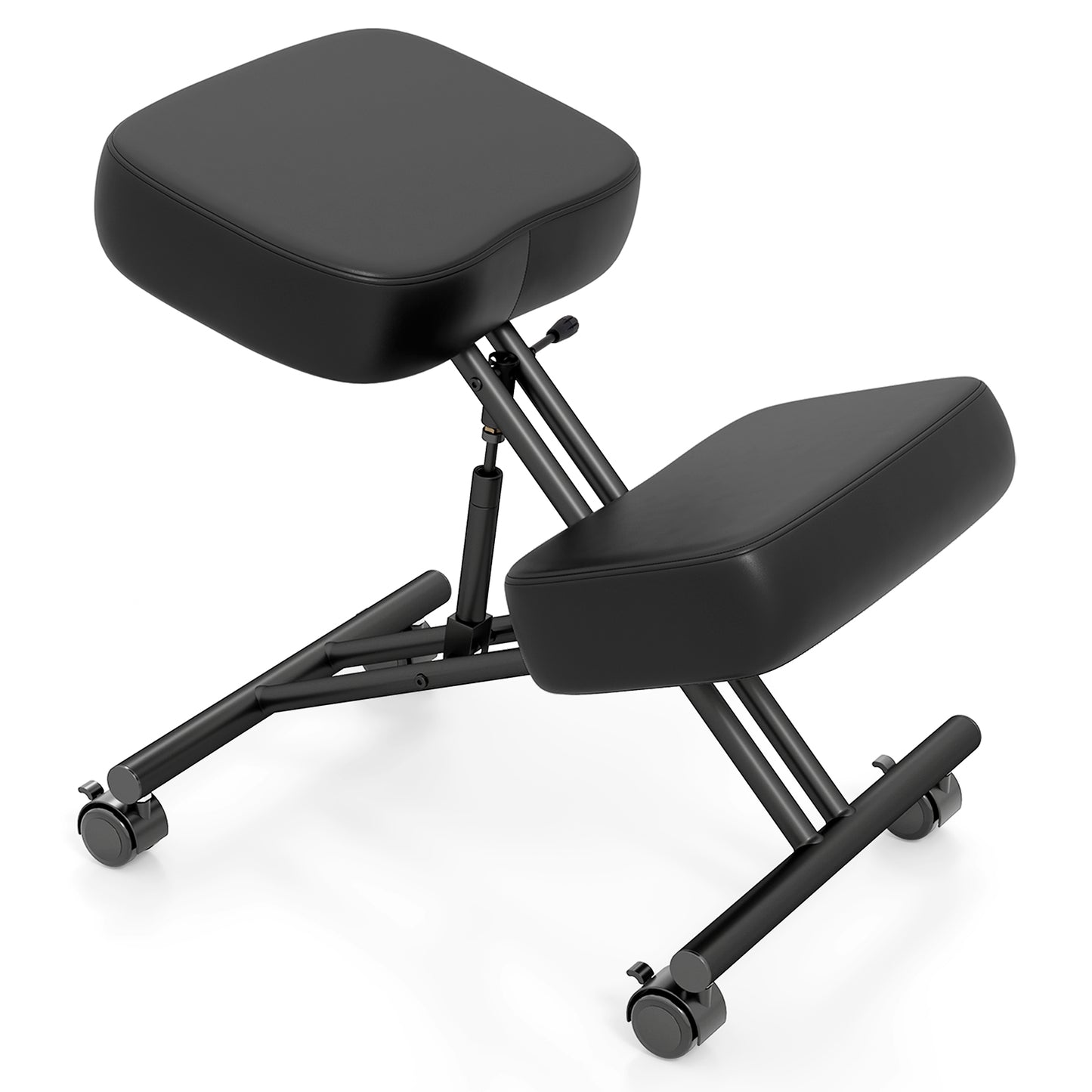 Height Adjustable Kneeling Chair, Posture Correction Stool, Black Kneeling Chairs Black at Gallery Canada