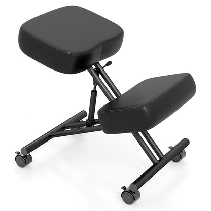 Height Adjustable Kneeling Chair, Posture Correction Stool, Black Kneeling Chairs Black at Gallery Canada