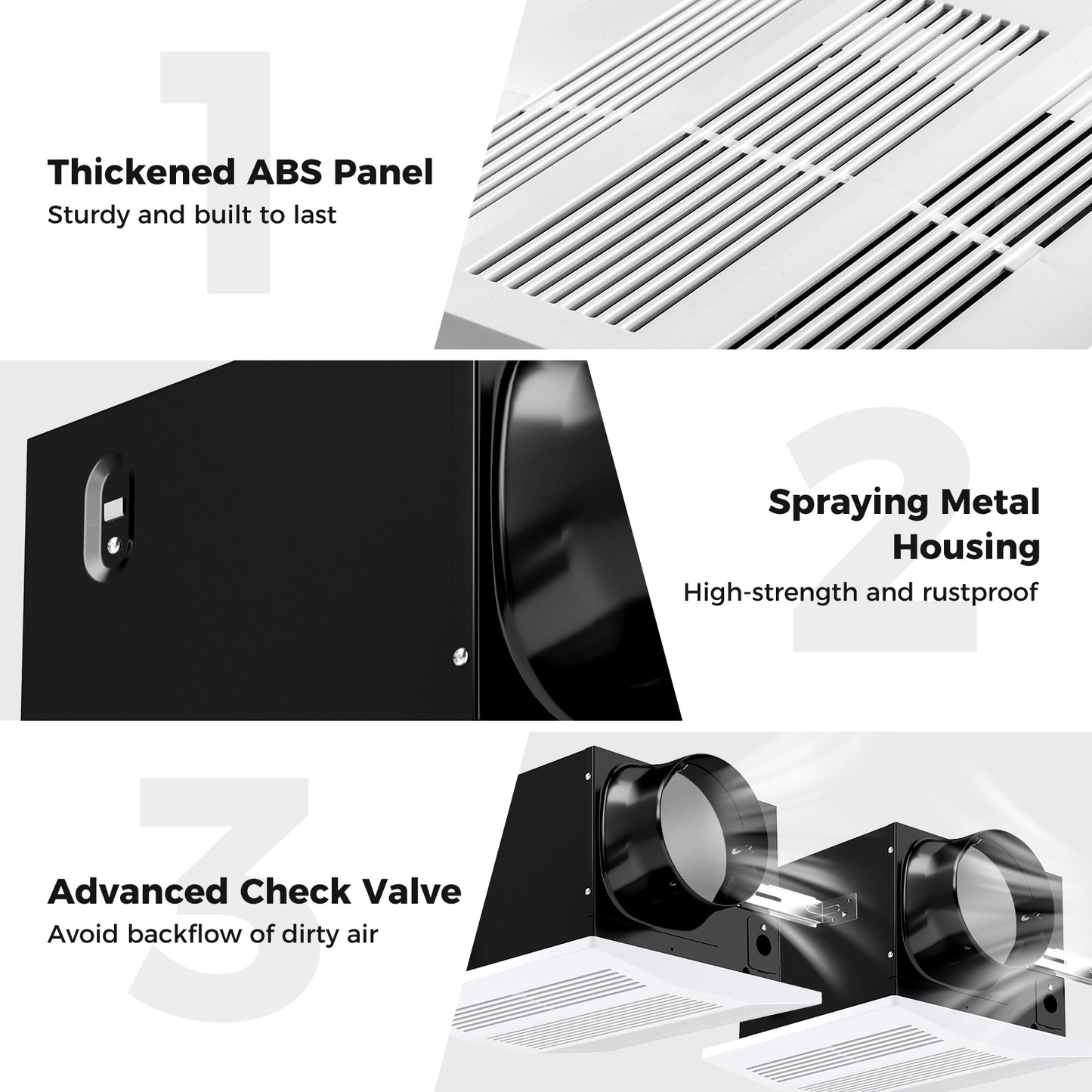 200 CFM Bathroom Exhaust Fan, Metal Housing, 6 Inches Duct, 200 Sq.Ft, White Ventilation Fans at Gallery Canada