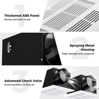 200 CFM Bathroom Exhaust Fan, Metal Housing, 6 Inches Duct, 200 Sq.Ft, White Ventilation Fans at Gallery Canada