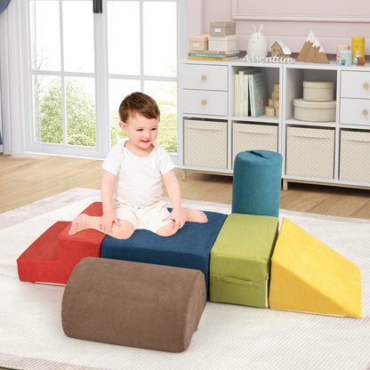 6-Piece Baby Climbing Blocks with 30D High-Density Foam and Carrying Handles, Multicolor Climbers & Slides at Gallery Canada