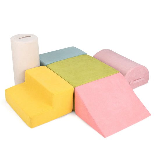 6-Piece Baby Climbing Blocks, 30D High-Density Foam, Macaron Multicolor Climbers & Slides Macaron Multicolor at Gallery Canada