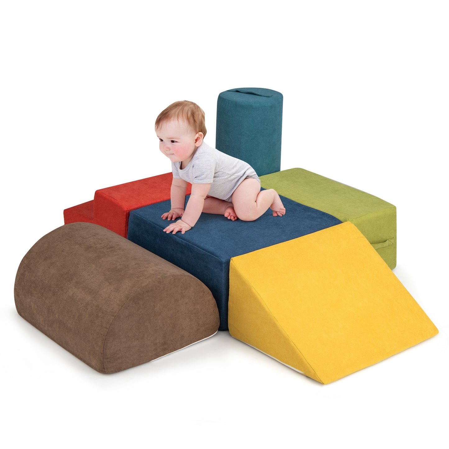 6-Piece Baby Climbing Blocks with 30D High-Density Foam and Carrying Handles, Multicolor Climbers & Slides at Gallery Canada