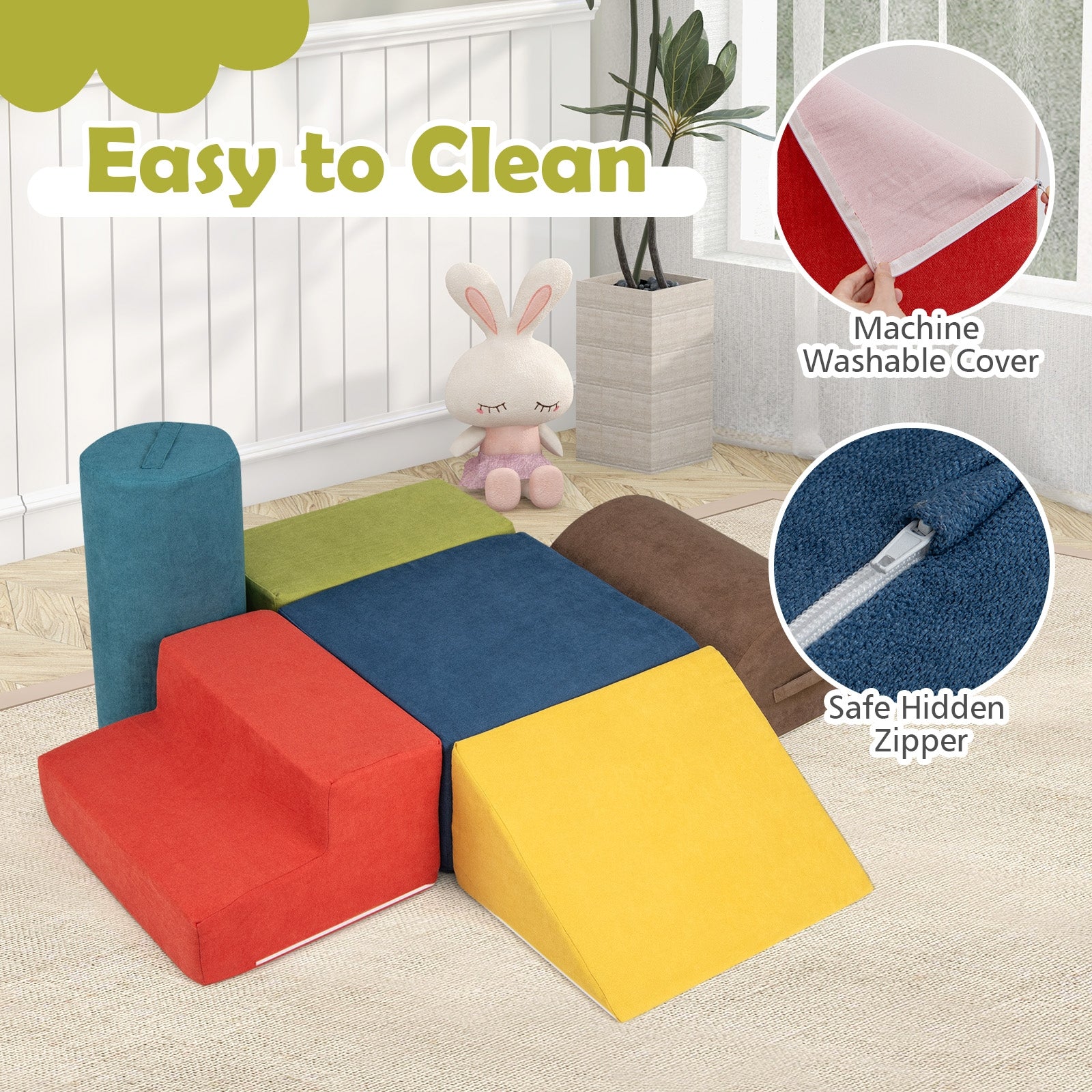 6-Piece Baby Climbing Blocks with 30D High-Density Foam and Carrying Handles, Multicolor Climbers & Slides at Gallery Canada