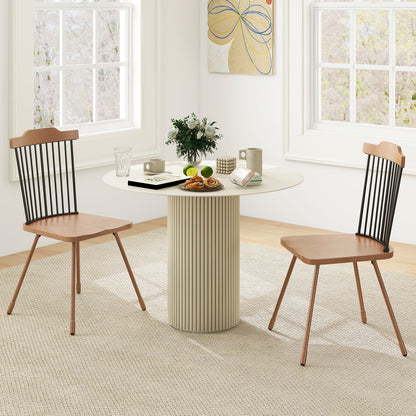 Dining Chair with Spindle Back and Ergonomic Contoured Seat Set of 2, Natural Dining Chairs at Gallery Canada
