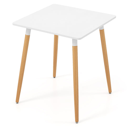 Square Dining Table with Adjustable Foot Pads for Dining Room Kitchen, White Dining Tables White at Gallery Canada