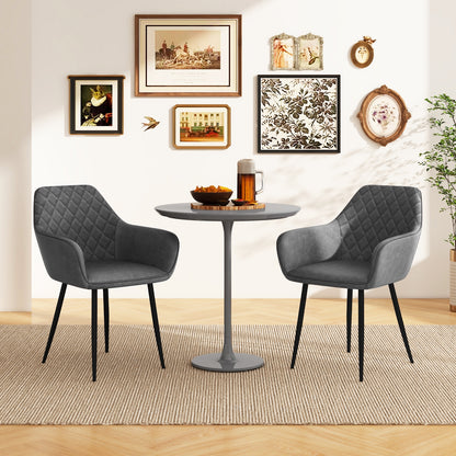 Leisure Dining Chair Set of 2 with Curved Backrest and Wide Seat, Gray Dining Chairs at Gallery Canada