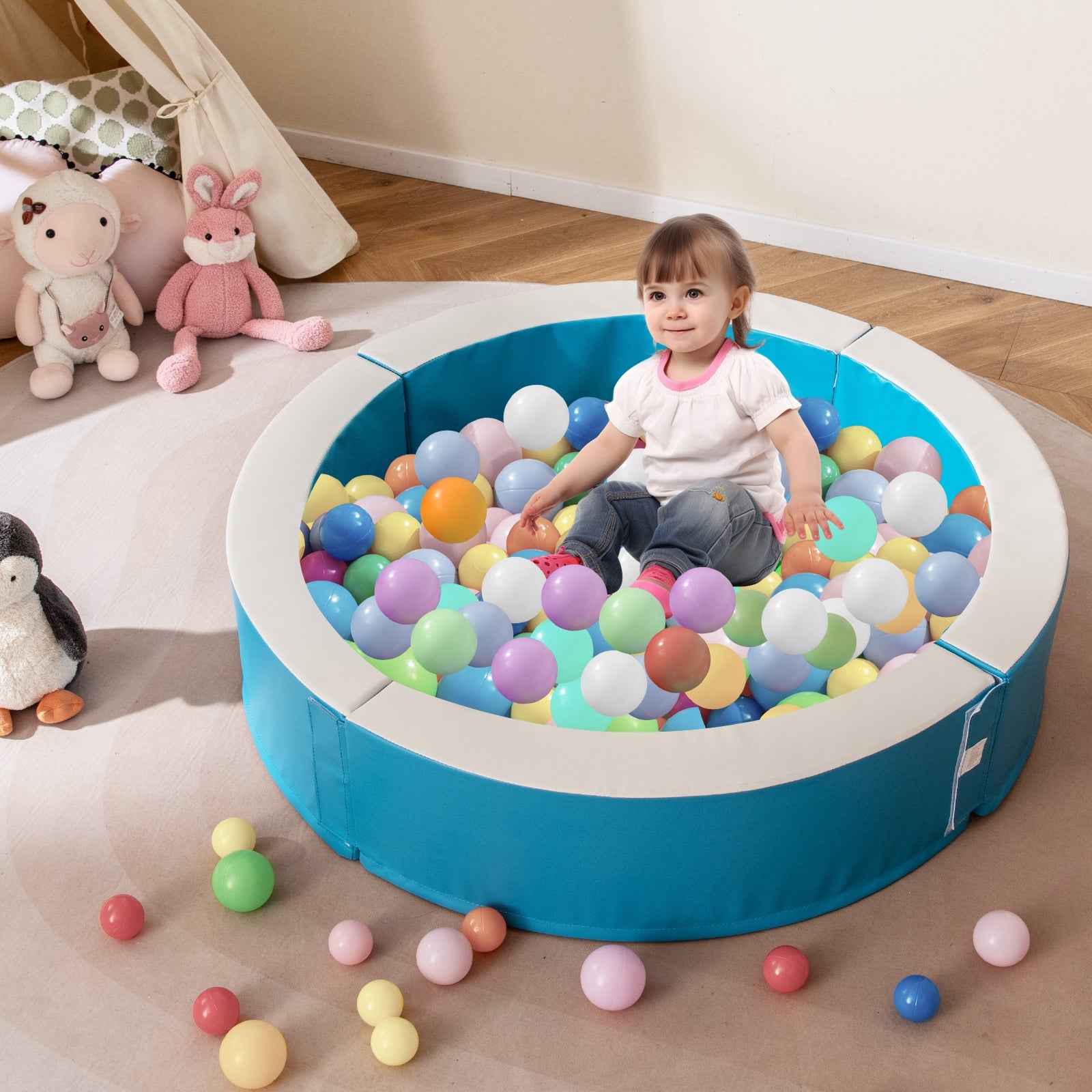 Detachable Foam Ball Pit with 50 Colorful Ocean Balls, Blue Baby Playpen & Playards at Gallery Canada