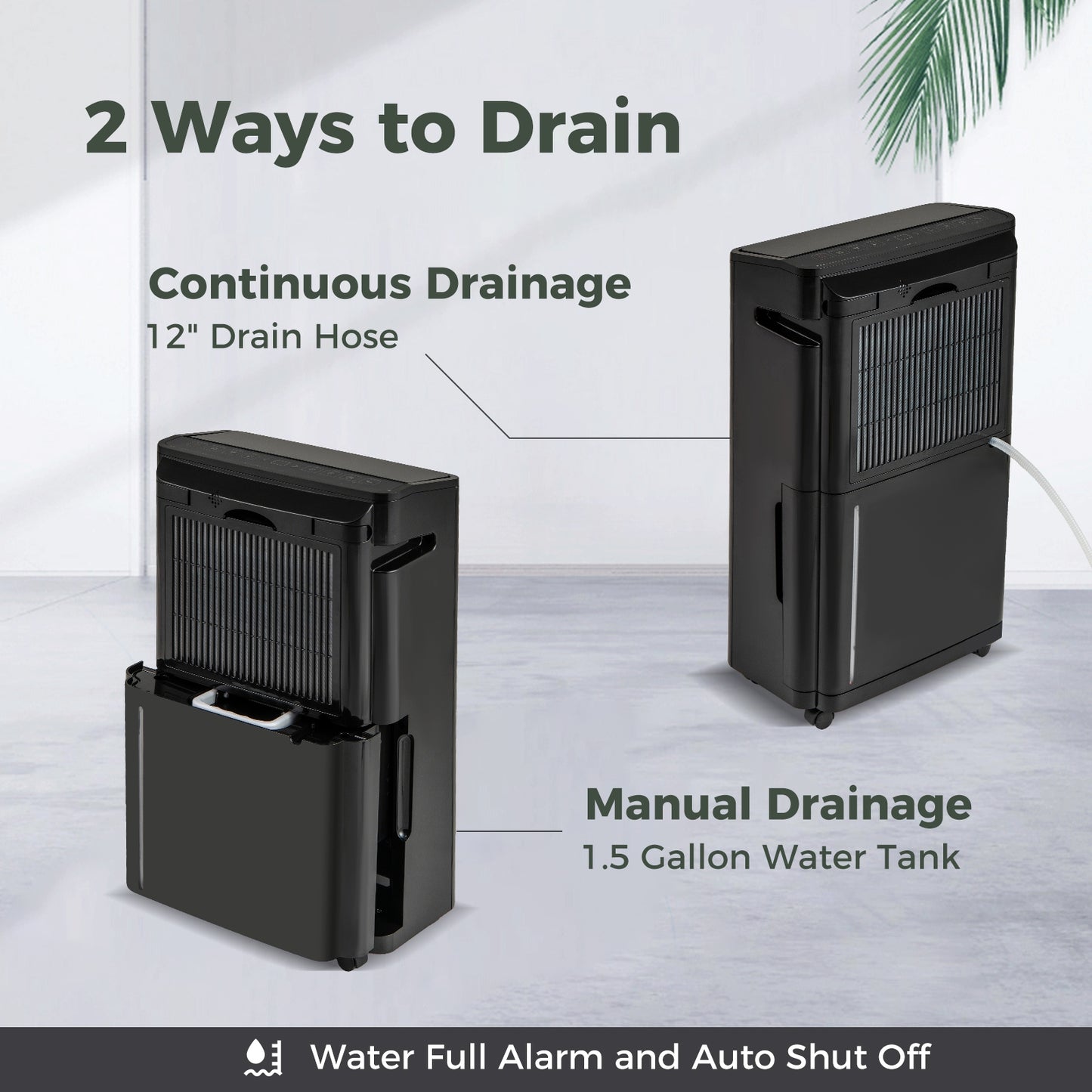 4500 Sq. Ft 57 Pint Quiet Dehumidifier for Basement with 4 Modes, Black Dehumidifiers at Gallery Canada