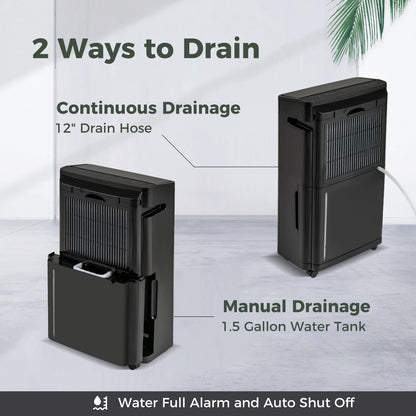 4500 Sq. Ft 57 Pint Quiet Dehumidifier for Basement with 4 Modes, Black Dehumidifiers at Gallery Canada