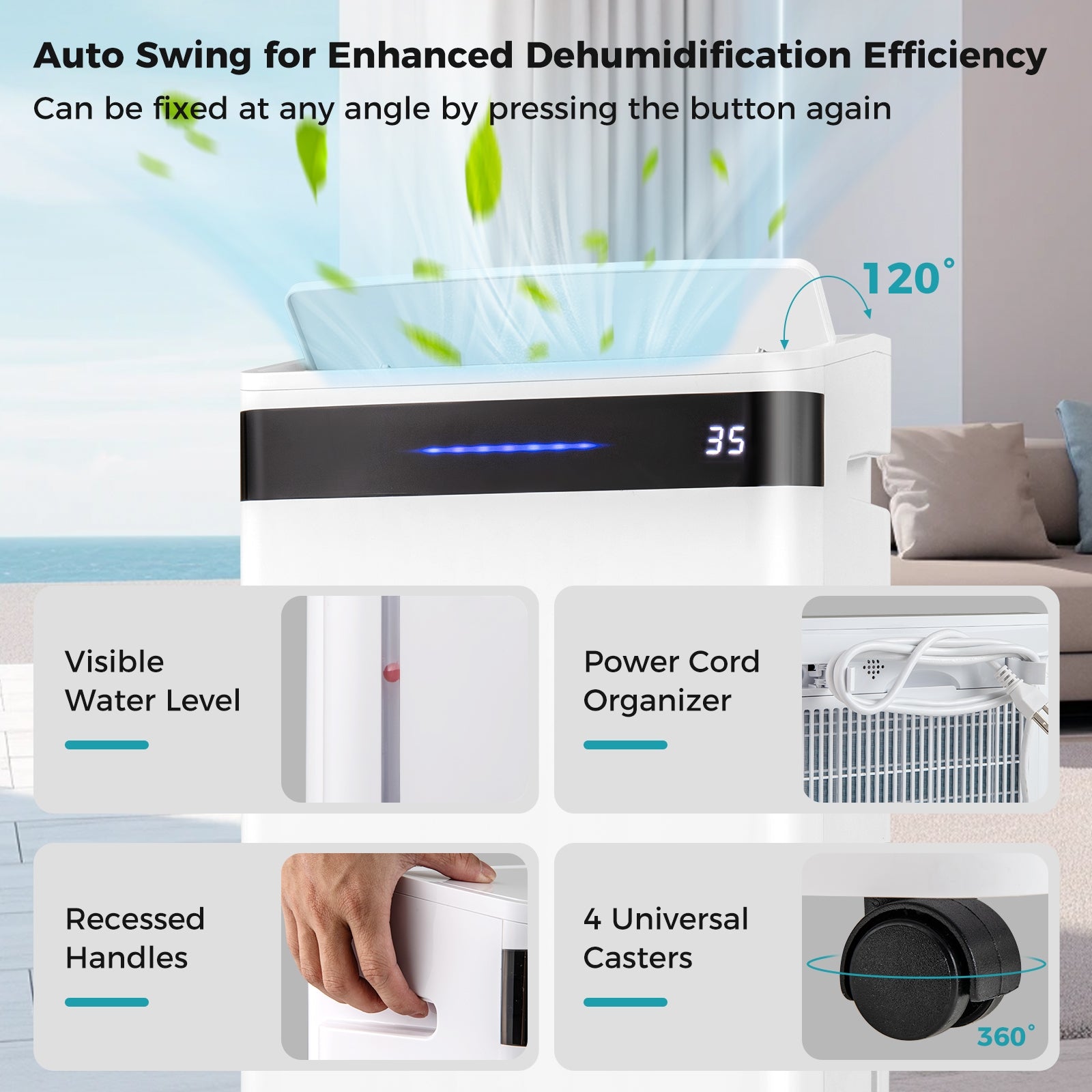 4500 Sq. Ft 57 Pint Dehumidifier for Home and Basement, White Dehumidifiers at Gallery Canada