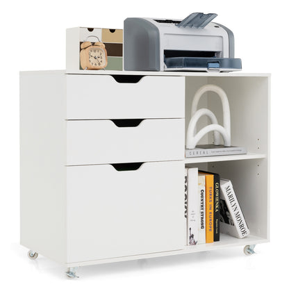 3-Drawer File Cabinet with Adjustable Shelf and Wheels for Letter, White File Cabinets at Gallery Canada