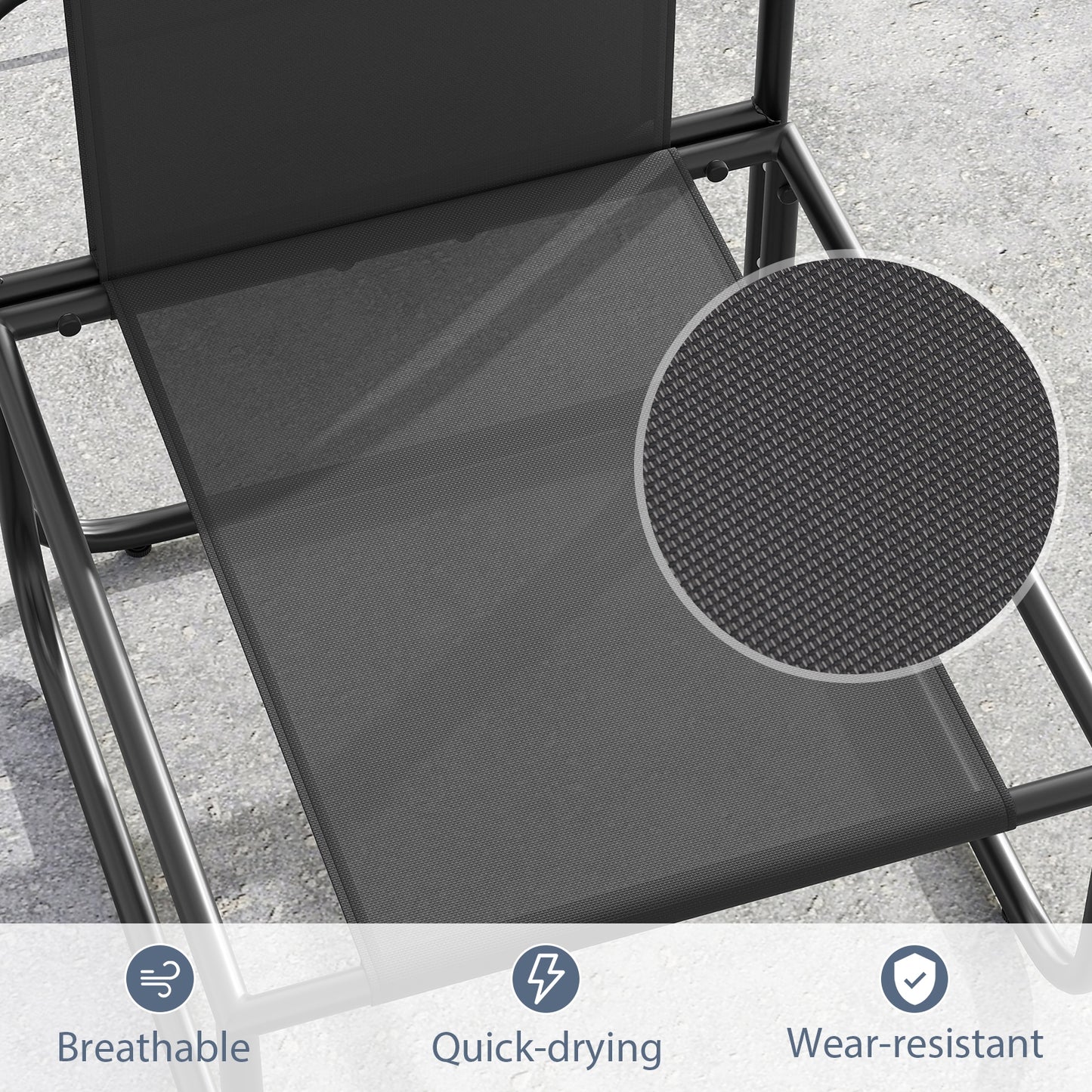 Outdoor Patio Chairs Set of 2 with Removable Cushions and Adjustable Foot Pads, Gray Patio Dining Chairs at Gallery Canada