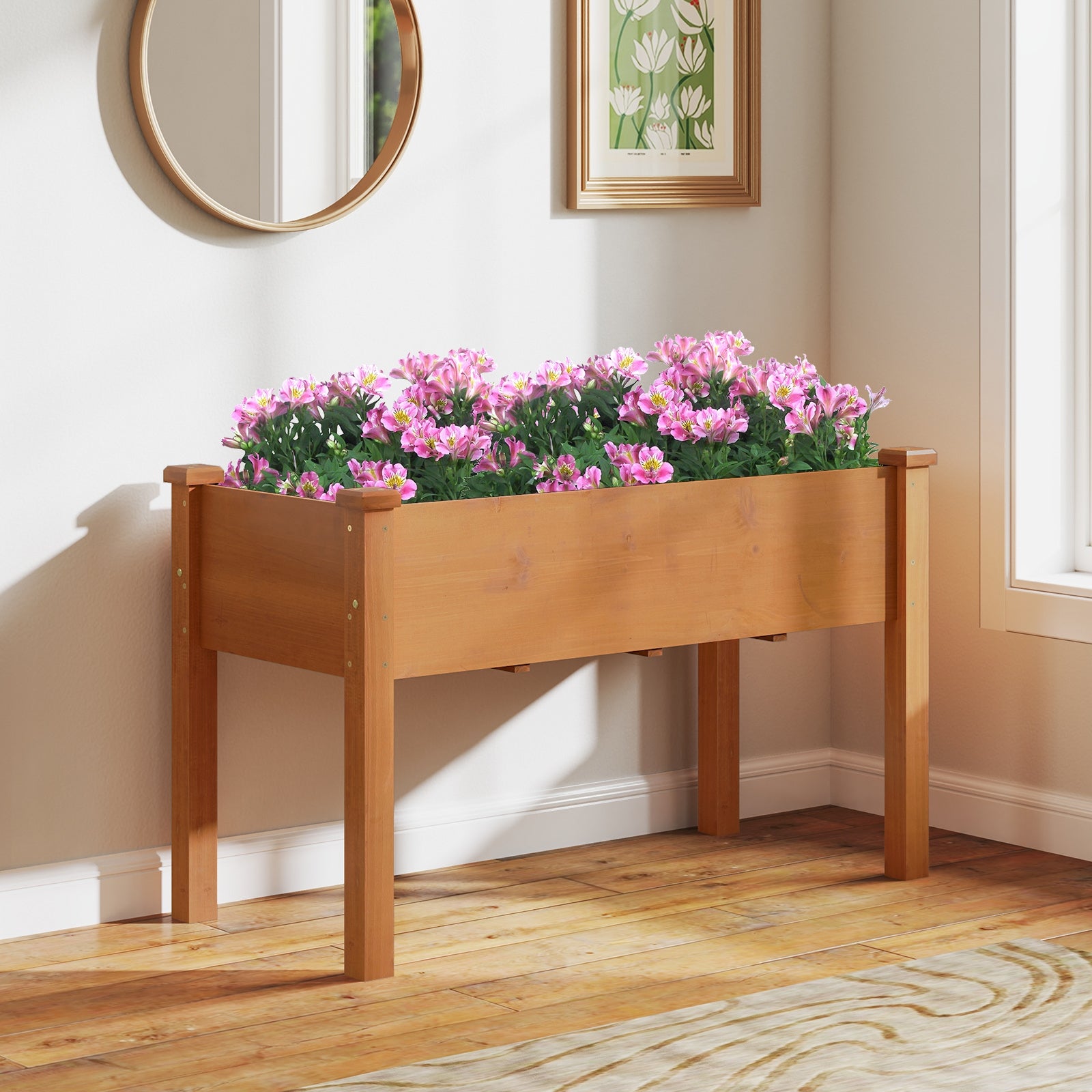 Raised Garden Bed with Legs and Drainage Holes for Backyard, Brown Raised Garden Beds at Gallery Canada