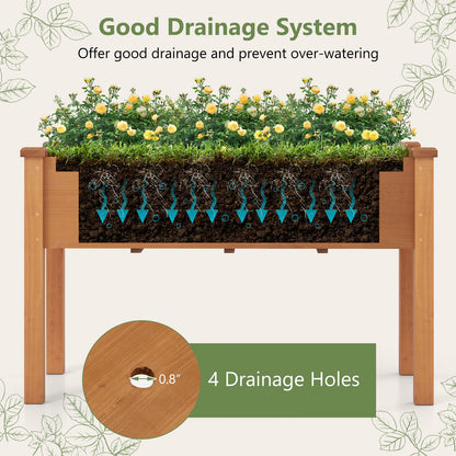 Raised Garden Bed with Legs and Drainage Holes for Backyard, Brown Raised Garden Beds at Gallery Canada