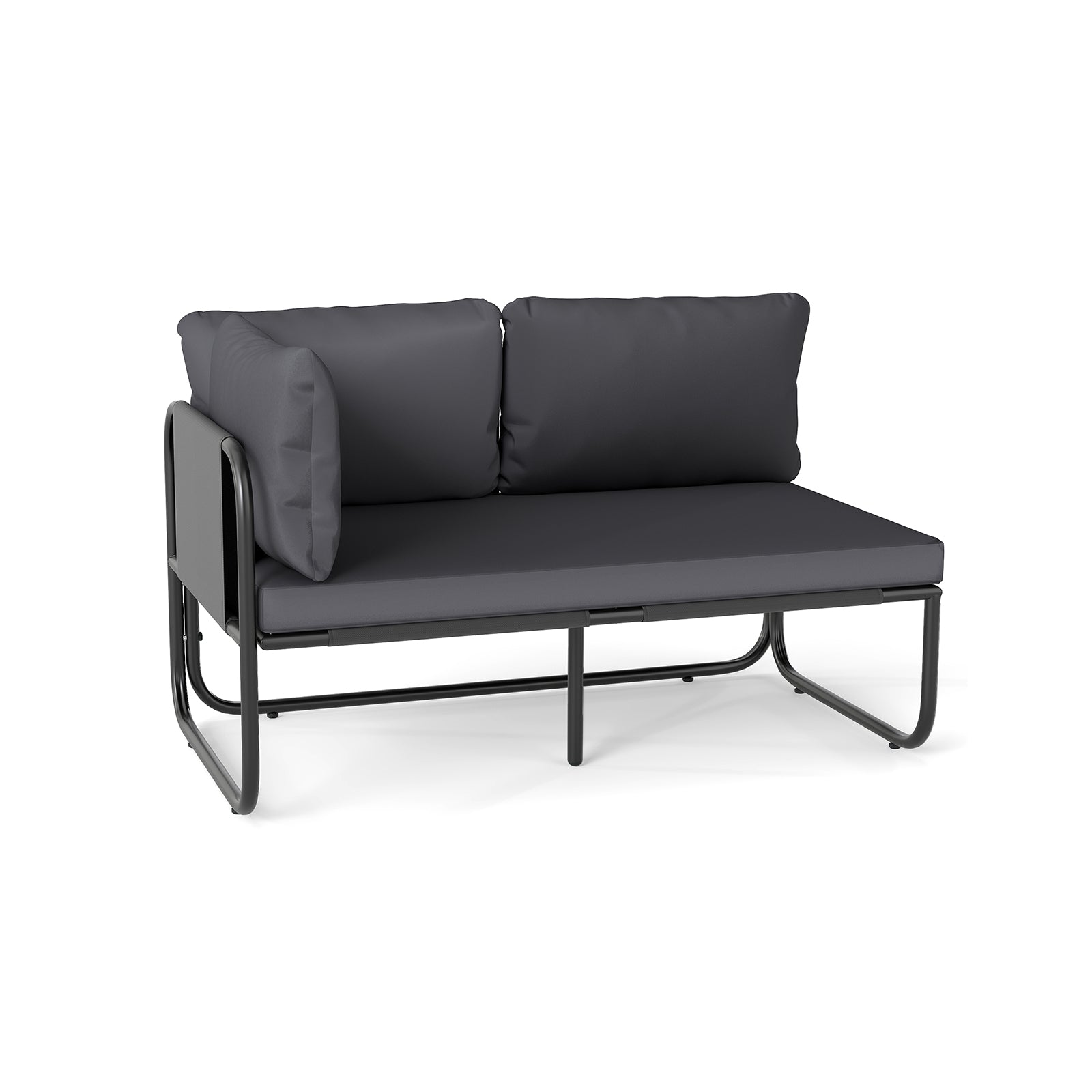 Patio Loveseat Sofa Couch with Removable Pillows and Seat Cushion, Gray Outdoor Benches Gray at Gallery Canada