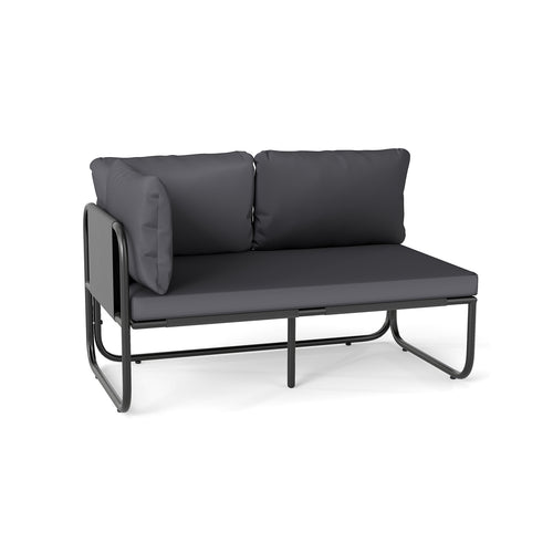 Patio Loveseat Sofa Couch With Removable Pillows, Gray