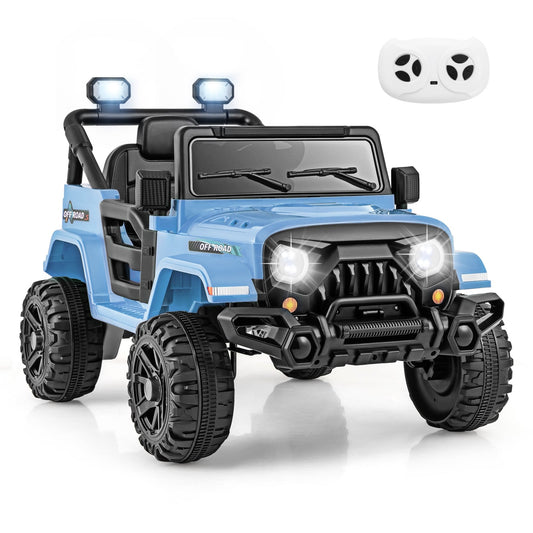 12V Kids Ride On Truck, Remote Control, Threaded Wheels, 3 Speeds, Navy Powered Ride On Toys Navy at Gallery Canada