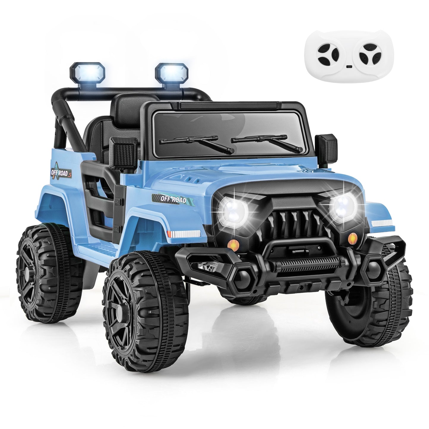 12V Kids Ride On Truck, Remote Control, Threaded Wheels, 3 Speeds, Navy Powered Ride On Toys Navy at Gallery Canada